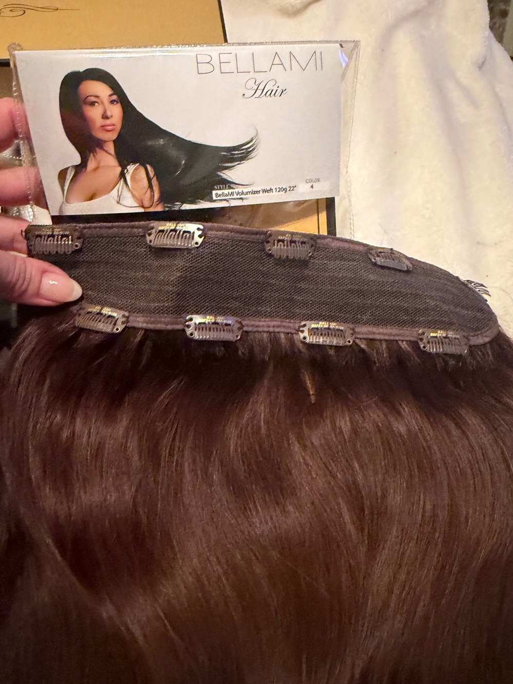 BELLAMI BOO-GATTI Clip-In Extensions in #4 CHOCOLATE BROWN - Picture 3 of 6